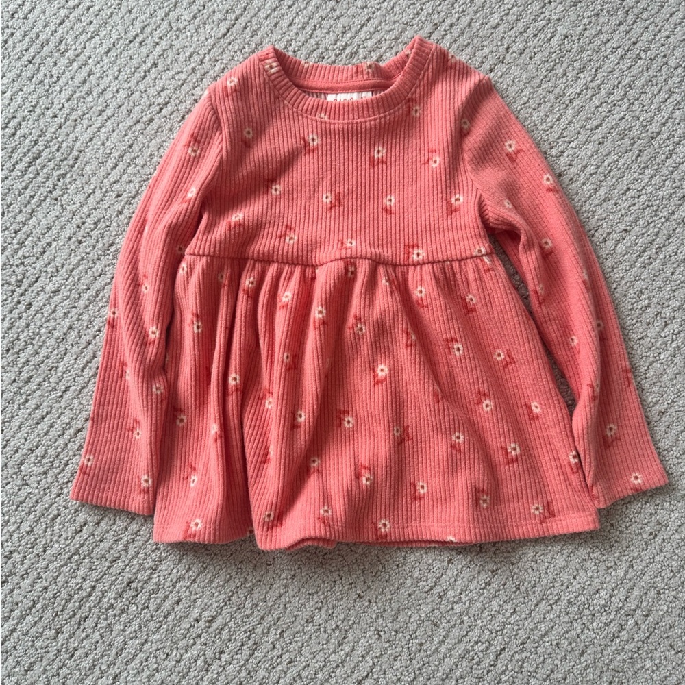 Cat & Jack Coral Floral Long Sleeve Shirt